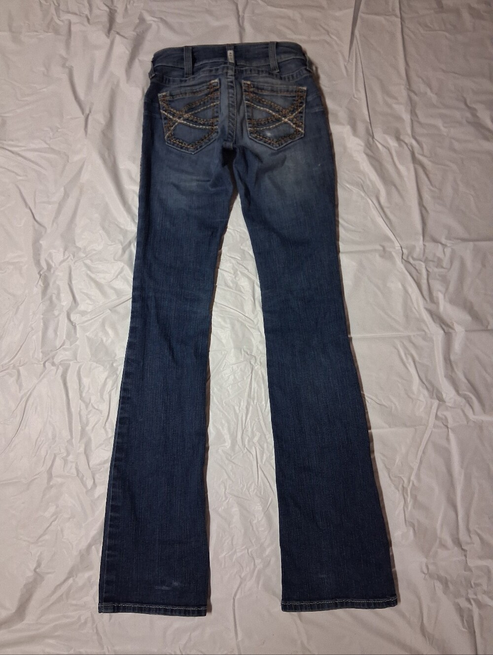 Ariat Mid Rise R.E.A.L Classic Dark Blue Women's Bootcut Jeans Sz 26XL Preowned